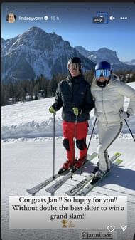 Lindsey Vonn's Instagram story on Sunday